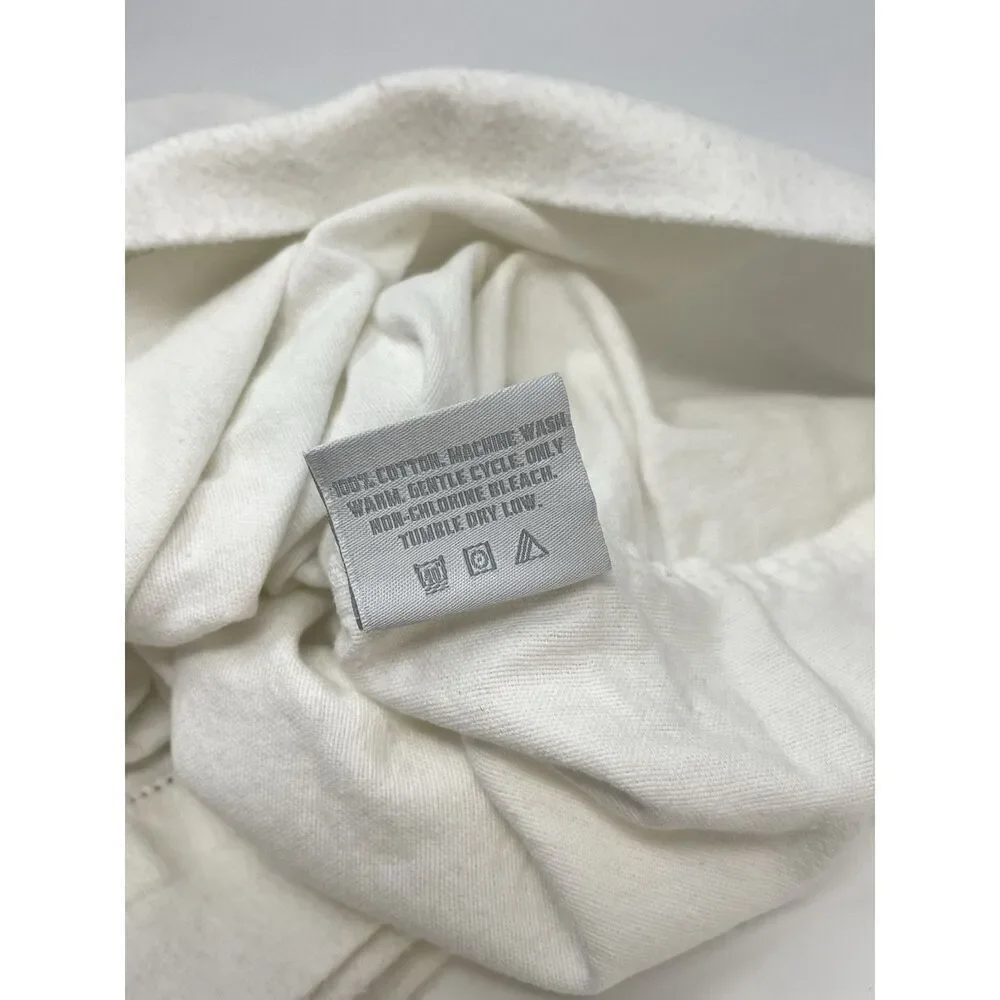 Restoration Hardware Cotton Flannel White Standard Pillowcase Made In Germany
